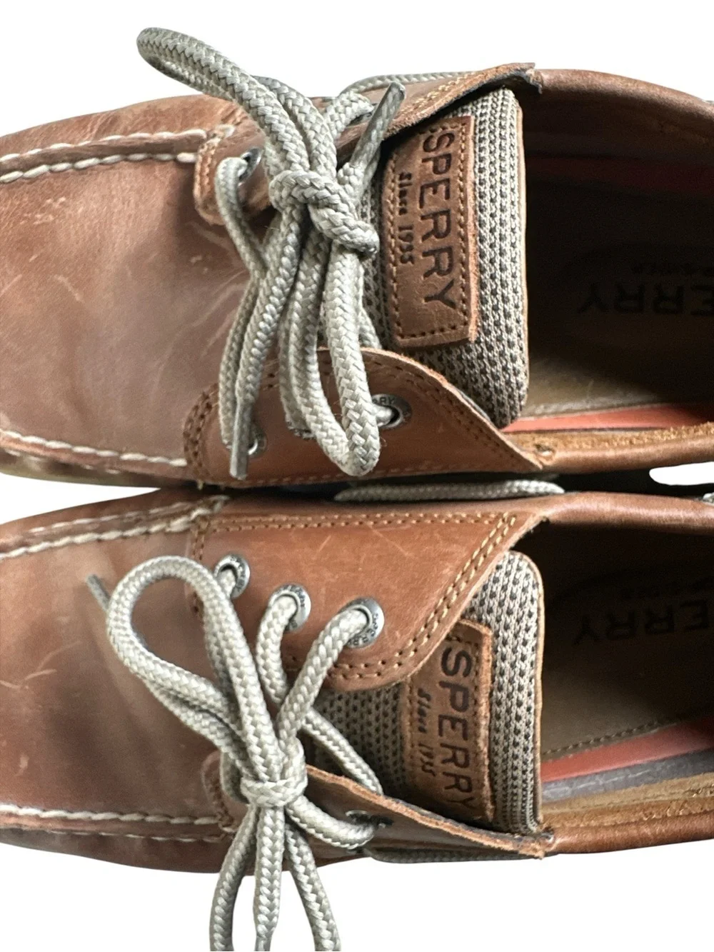 Sperry Top-Sider Billfish 3-Eye Boat Shoes Mens Cognac Leather Loafers Size 11.5